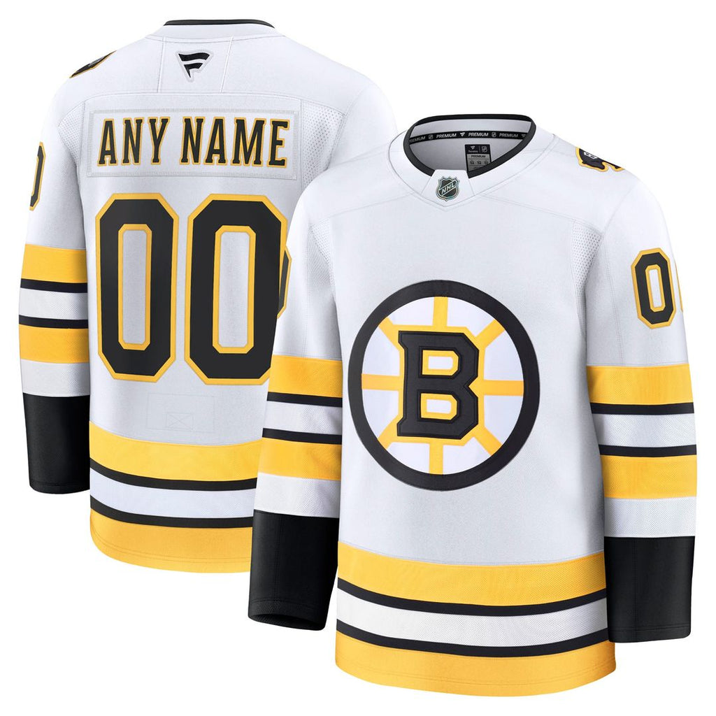 Boston Bruins Fanatics Away Premium Custom Jersey - White