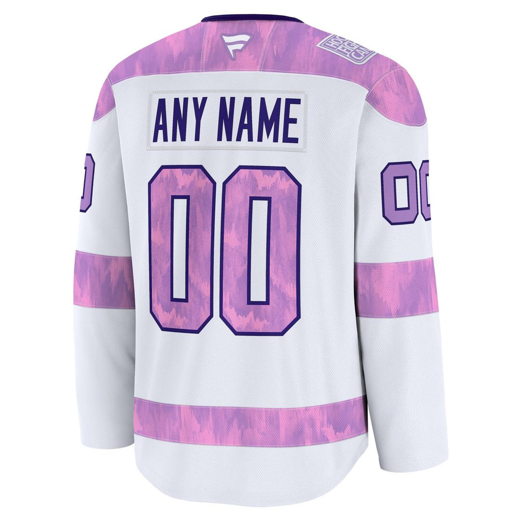 Los Angeles Kings Fanatics 2024 Hockey Fights Cancer Custom Practice Jersey - White