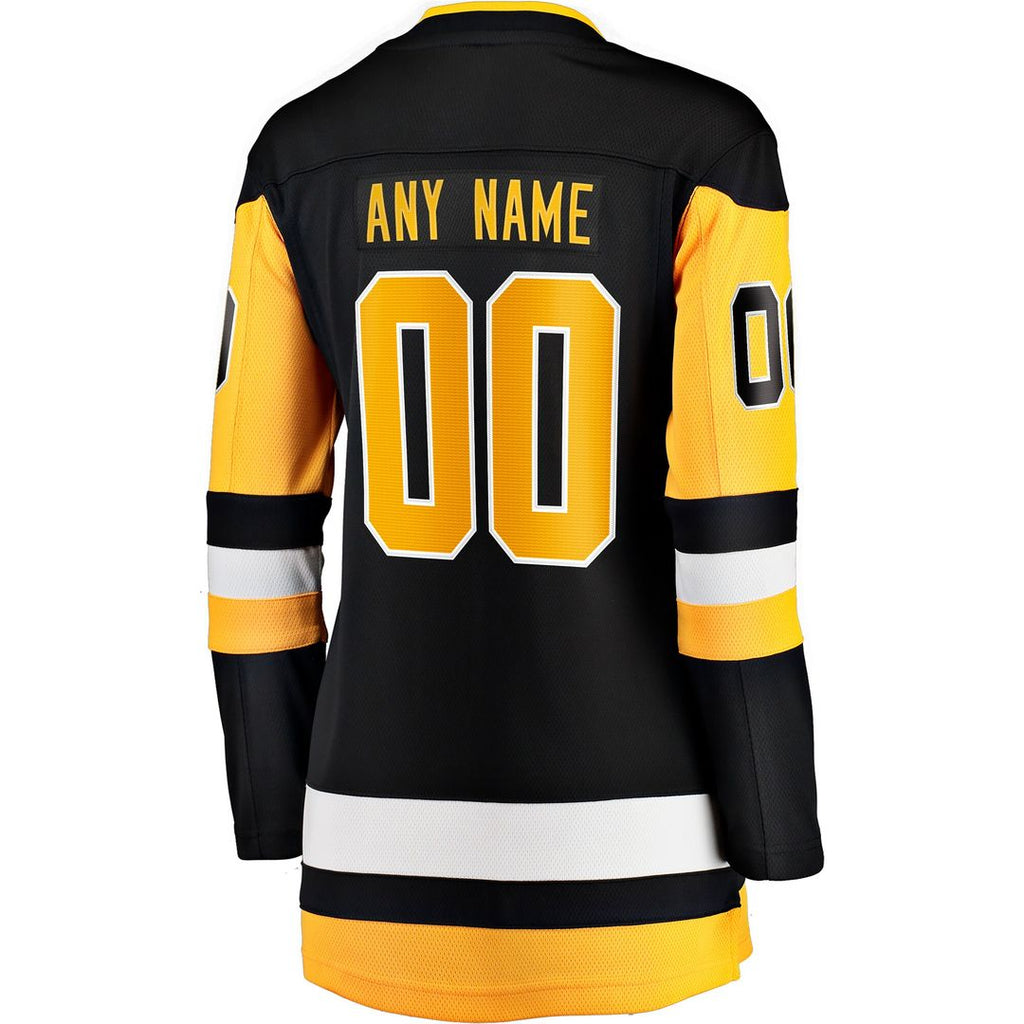 Pittsburgh Penguins Fanatics Women's Home Breakaway Custom Jersey - Black