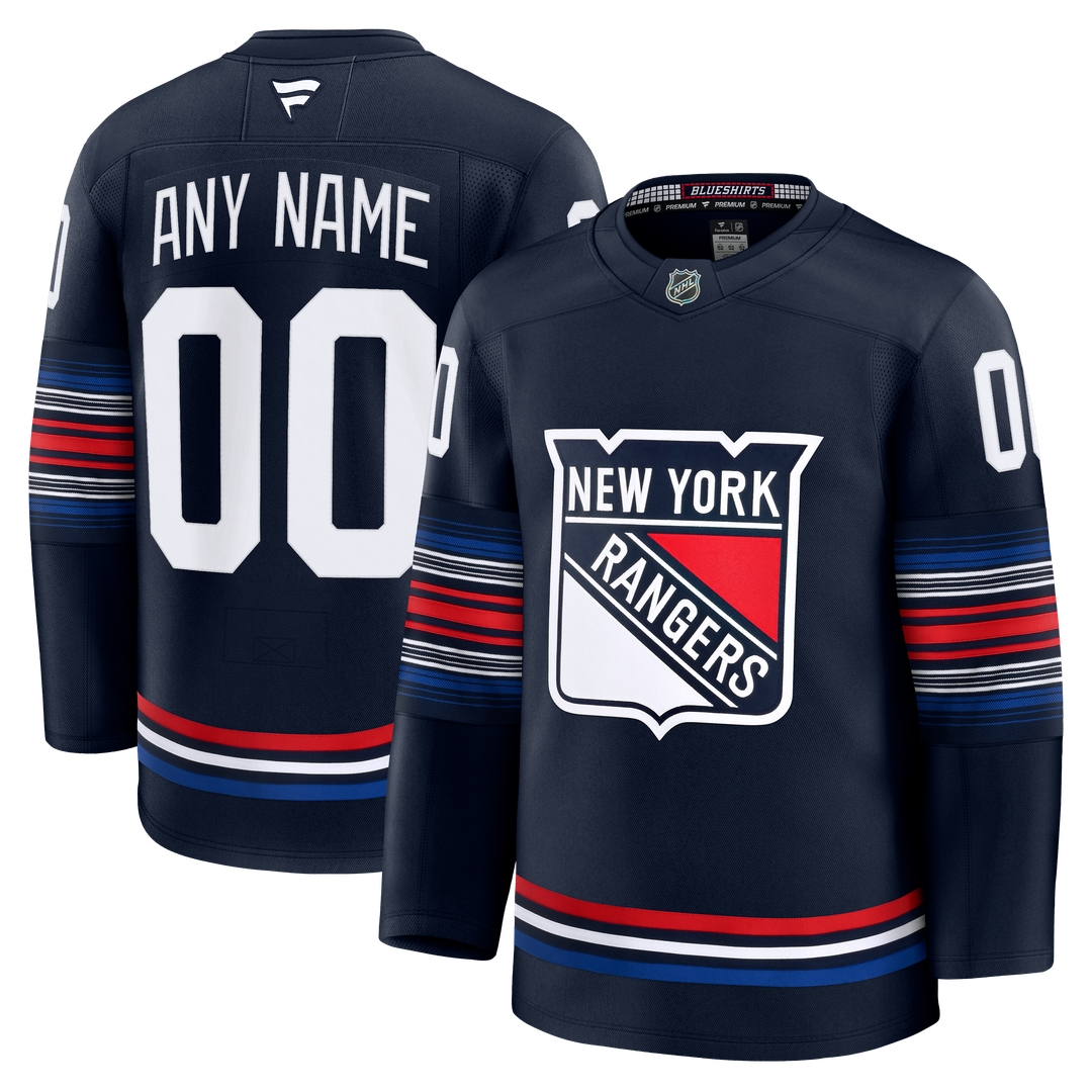 New York Rangers Fanatics Home Premium Custom Jersey - Royal