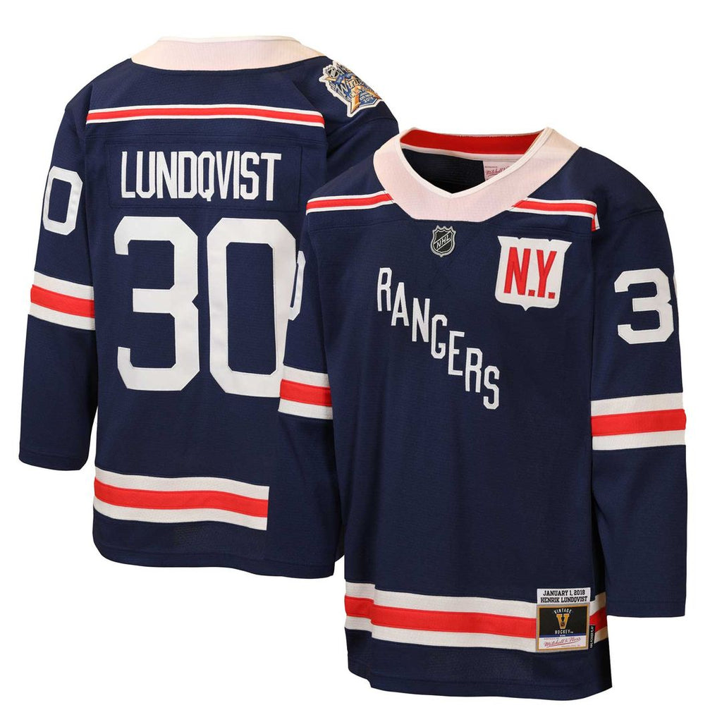 Henrik Lundqvist New York Rangers Mitchell & Ness Youth 2018 Winter Classic Power Play Jersey - Navy