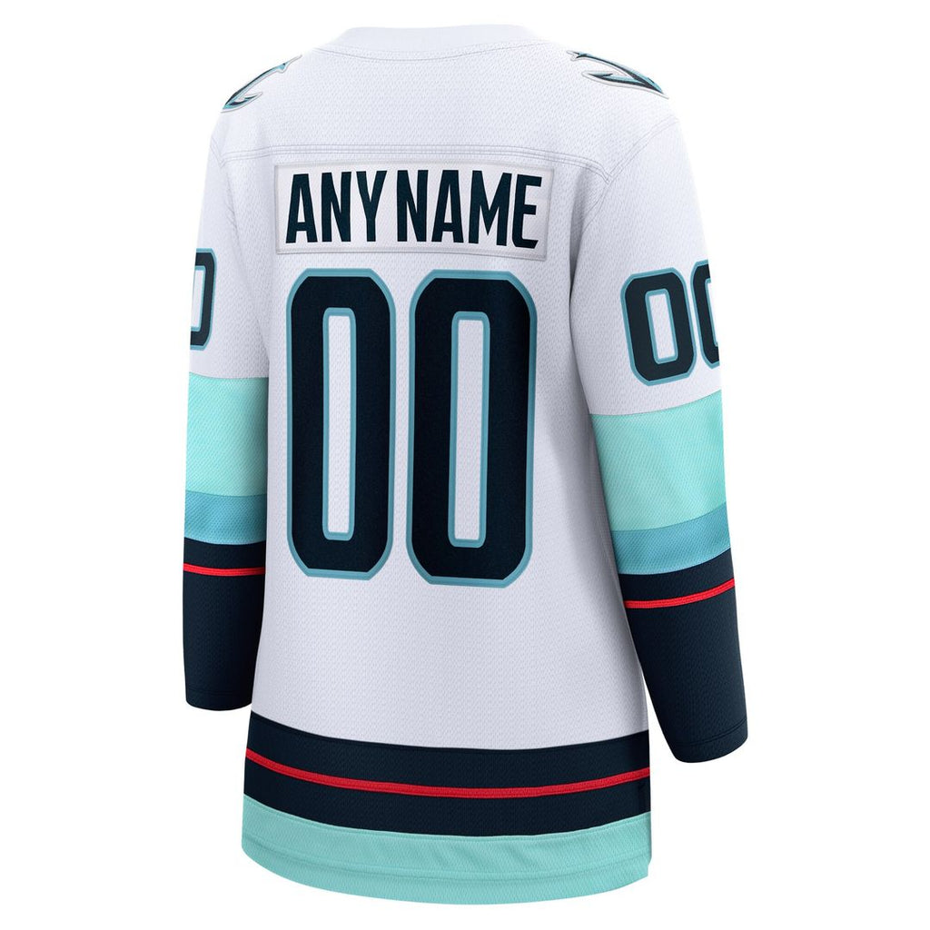 Seattle Kraken Fanatics Women's Away Breakaway Custom Jersey - White