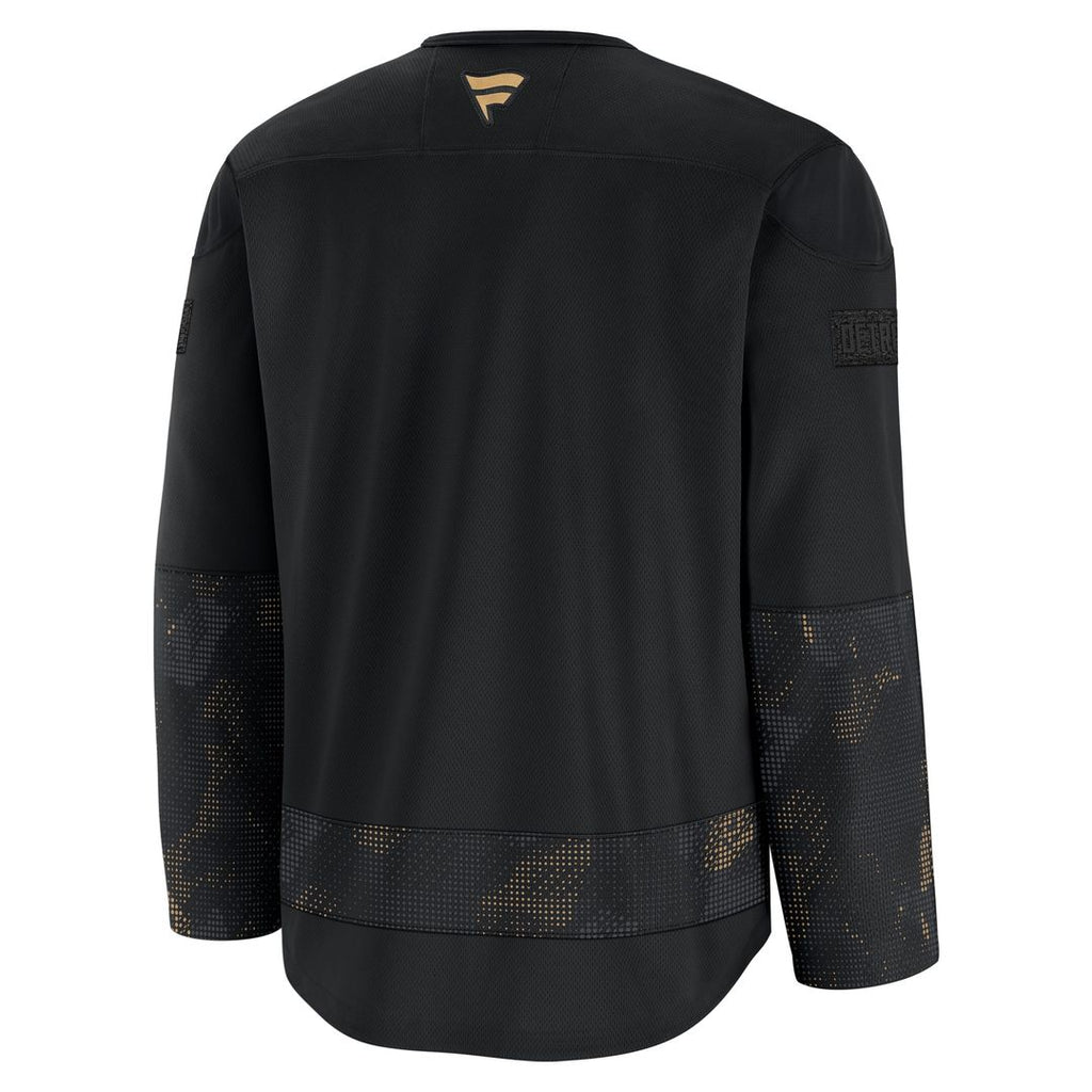 Detroit Red Wings Fanatics 2024 Military Appreciation Practice Jersey - Black