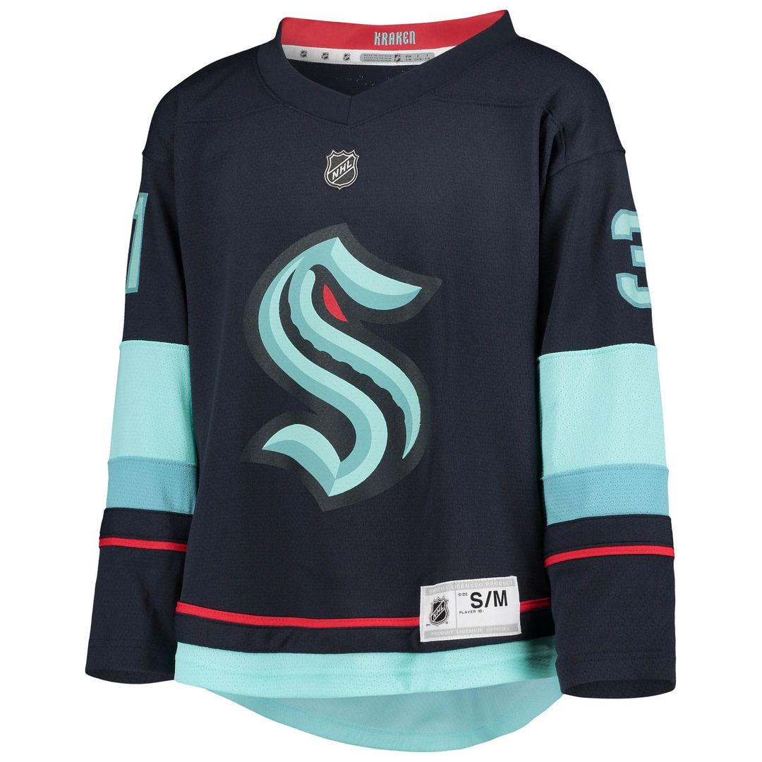 Philipp Grubauer Seattle Kraken Youth Home Replica Player Jersey - Deep Sea Blue