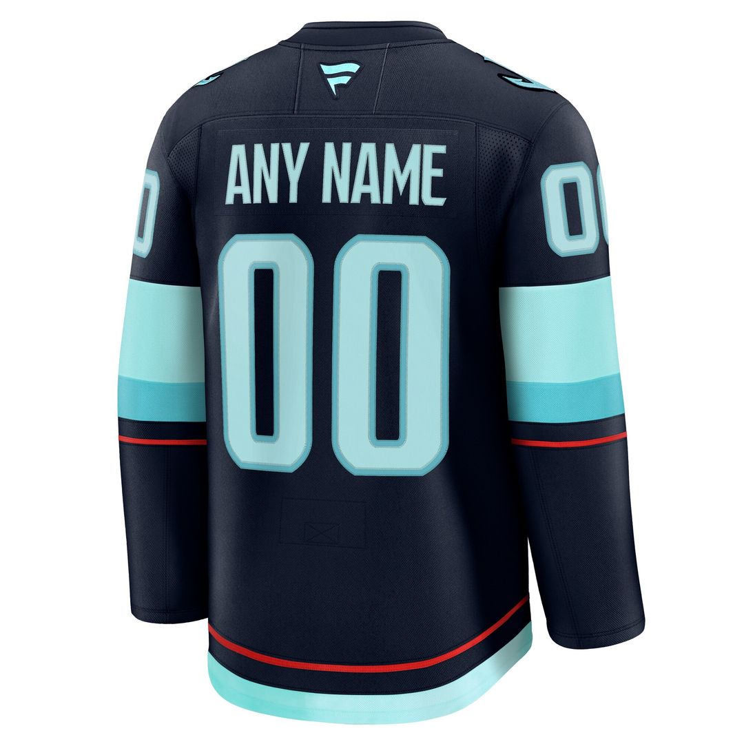 Seattle Kraken Fanatics Home Premium Custom Jersey - Deep Sea Blue