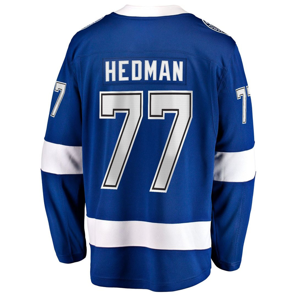 Victor Hedman Tampa Bay Lightning Fanatics Home Captain Patch Breakaway Jersey - Blue